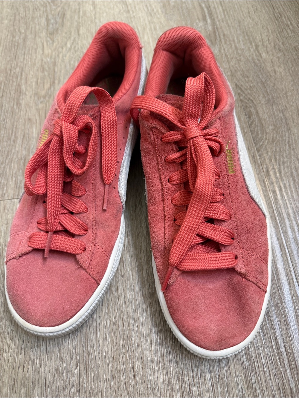 Puma Women's Suede Low-Top Sneakers in Coral